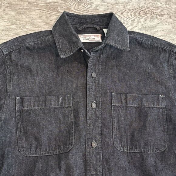 Levi Strauss Riveted Jean Denim Cotton Button Down Shirt Mens Small Casual - Picture 2 of 8
